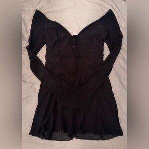 Elegant Black Long Sleeve Dress